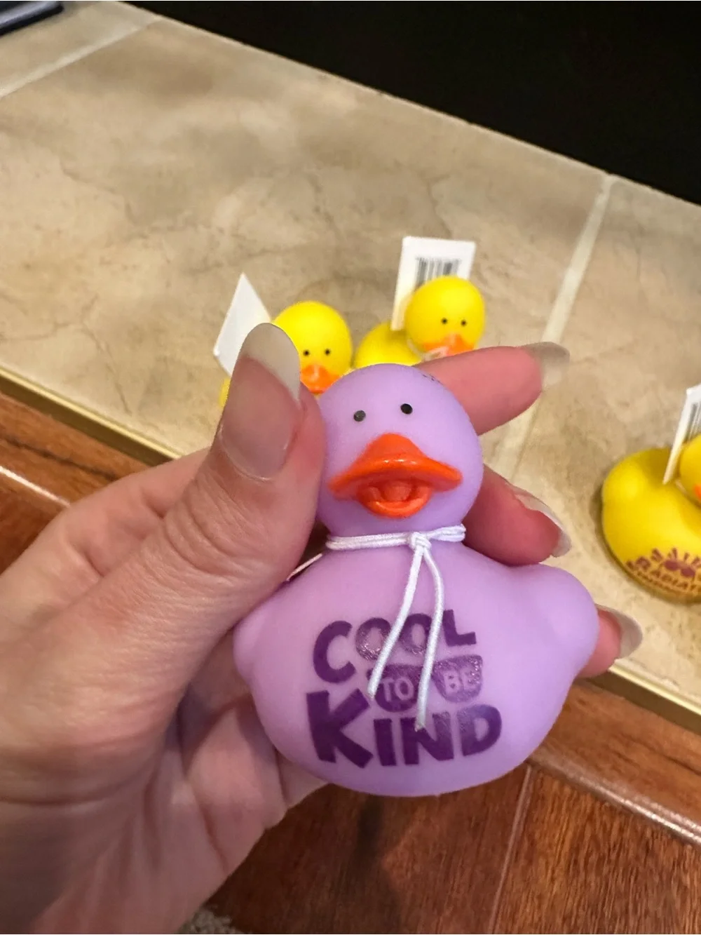 Radiate Kindness Rubber Duck Bath Toy - Yellow & Purple Lot of 5